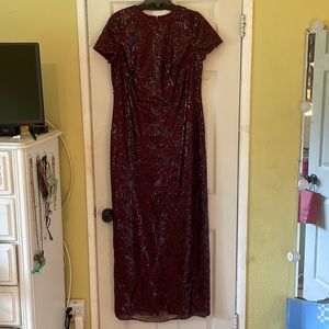 Lauren by Ralph Lauren Maroon/Burgundy sequins evening dress